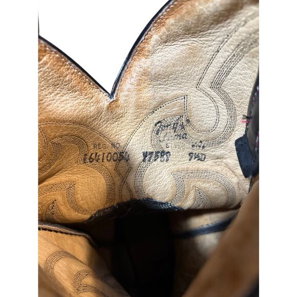 Tony Lama Western Leather Cowboy Boots Size 9.5